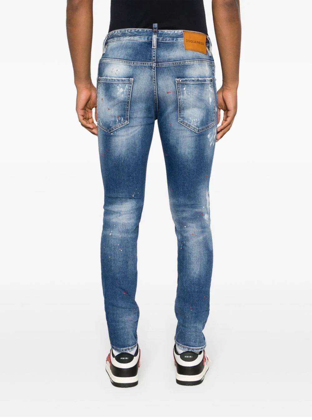 DSQUARED2  Pantaloni Uomo Cotone 5 Tasche Azzurro Chiaro DSQUARED2 Fino al 60% di sconto