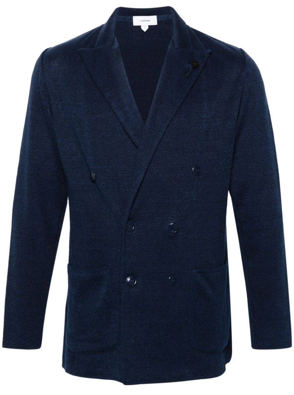LARDINI  Giacca Maglia Blu Uomo LARDINI - 73% Lino 27% Cotone