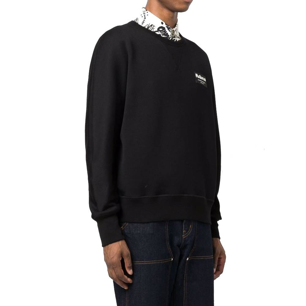 ALEXANDER MCQUEEN  Felpa Logo Cotone Nera Alexander McQueen Uomo Fino al 55% di sconto