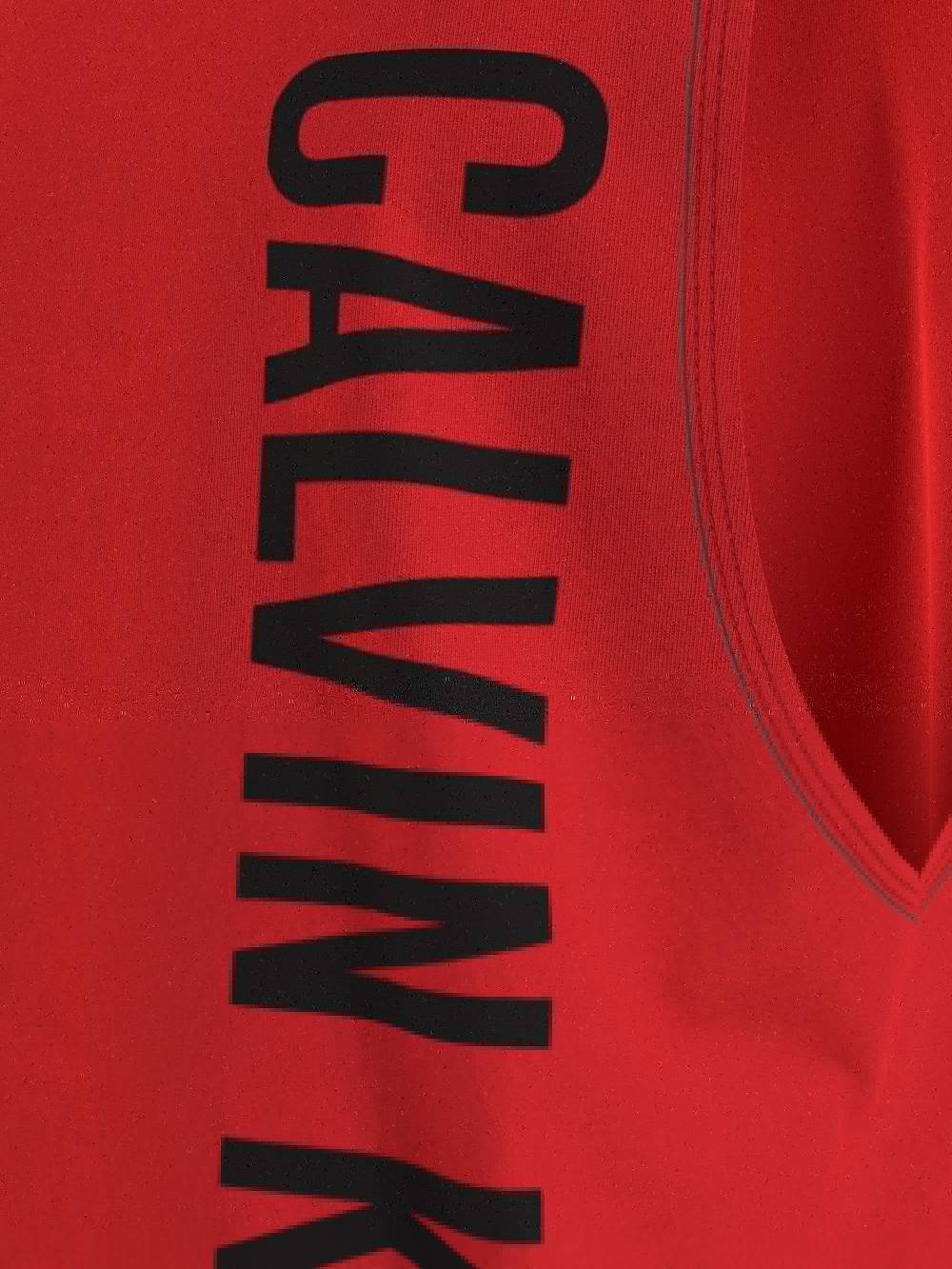 CALVIN KLEIN  T-Shirt Rossa Calvin Klein in Cotone per Uomo Solo un giorno rimasto