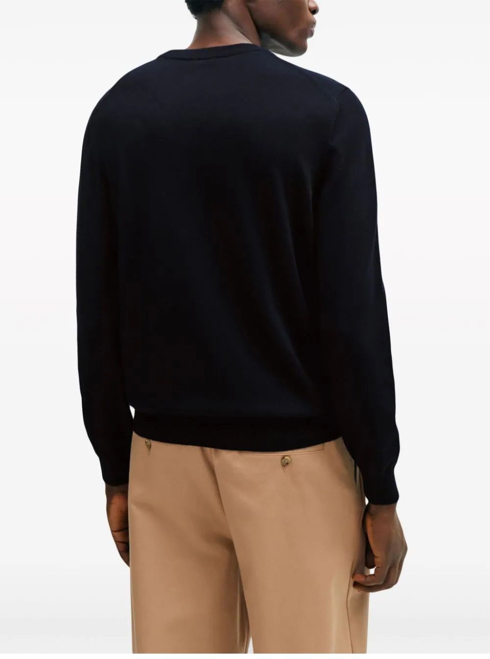 HUGO BOSS  Maglione da Uomo Blu Scuro in Cotone 100% HUGO BOSS Esporta salva