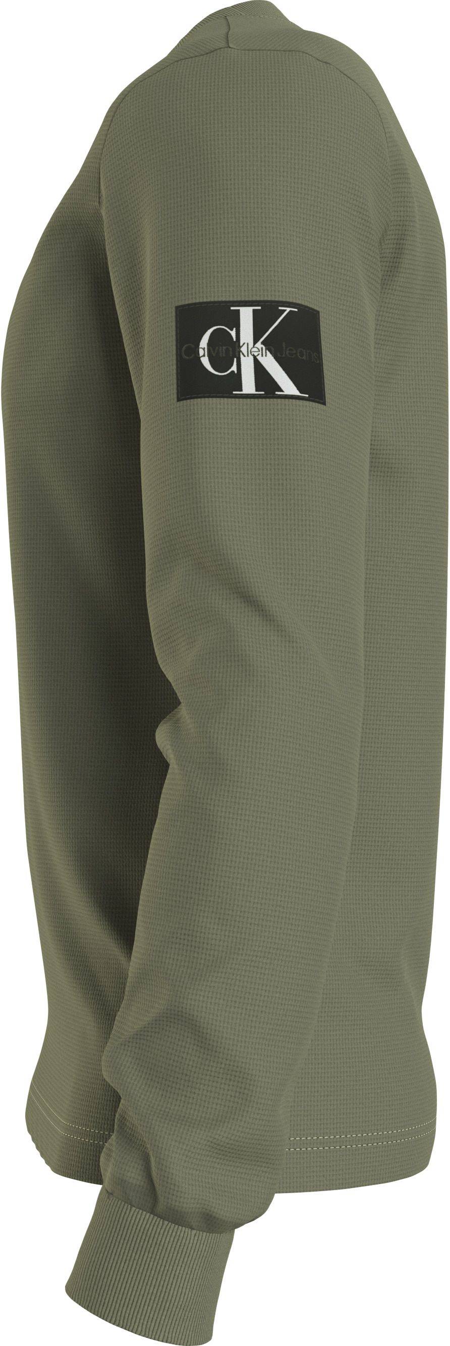 CALVIN KLEIN  Felpa di Cotone Verde Calvin Klein - Abbigliamento Casual Uomo Sconti questo mese