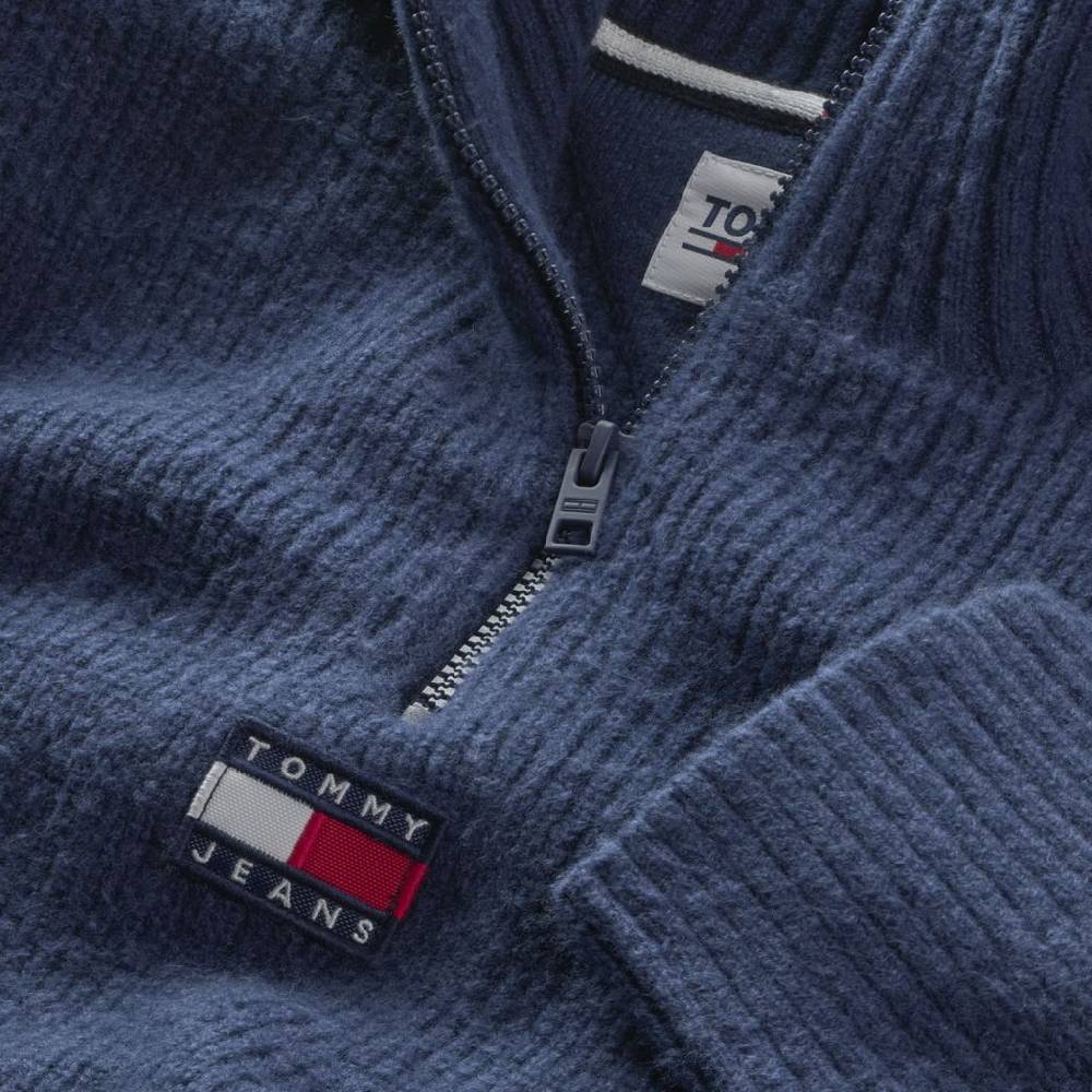 TOMMY JEANS  Felpa di Cotone Blu Tommy Jeans Uomo Italy