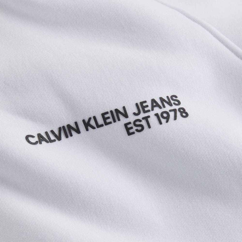CALVIN KLEIN  Felpa con Cappuccio Bianca in Cotone Misto Calvin Klein Uomo Nuovo
