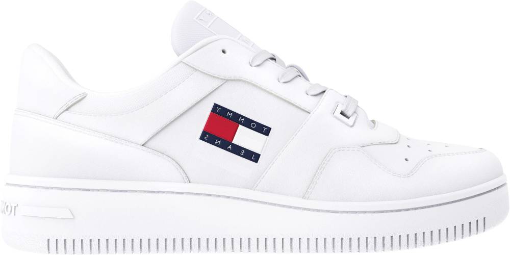 TOMMY JEANS Sneakers da Basket Retrò in Pelle da Uomo Tommy Jeans - Bianche