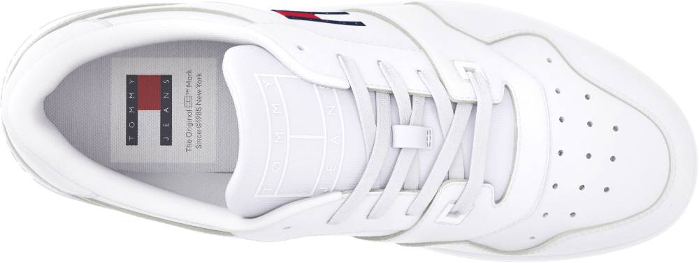 TOMMY JEANS  Sneakers da Basket Retrò in Pelle da Uomo Tommy Jeans - Bianche Affare Del Giorno