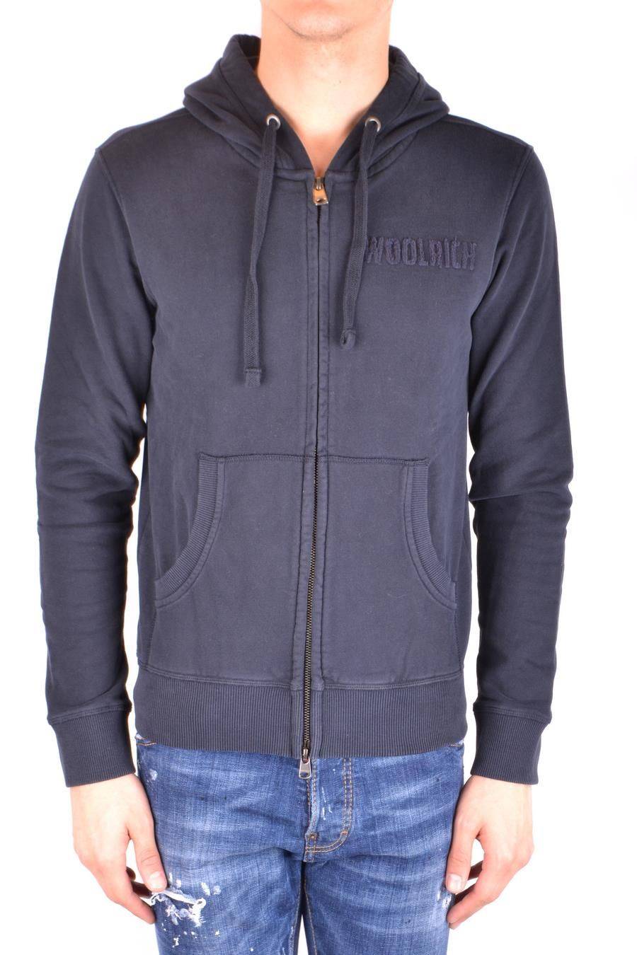 WOOLRICH  Felpa Blu in Cotone Woolrich da Uomo Online