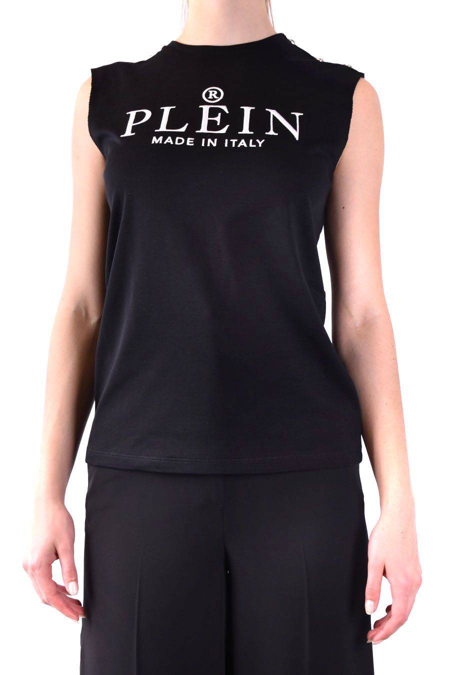 PHILIPP PLEIN  Elegante Top Nero in Cotone Philipp Plein per Donna Outlet