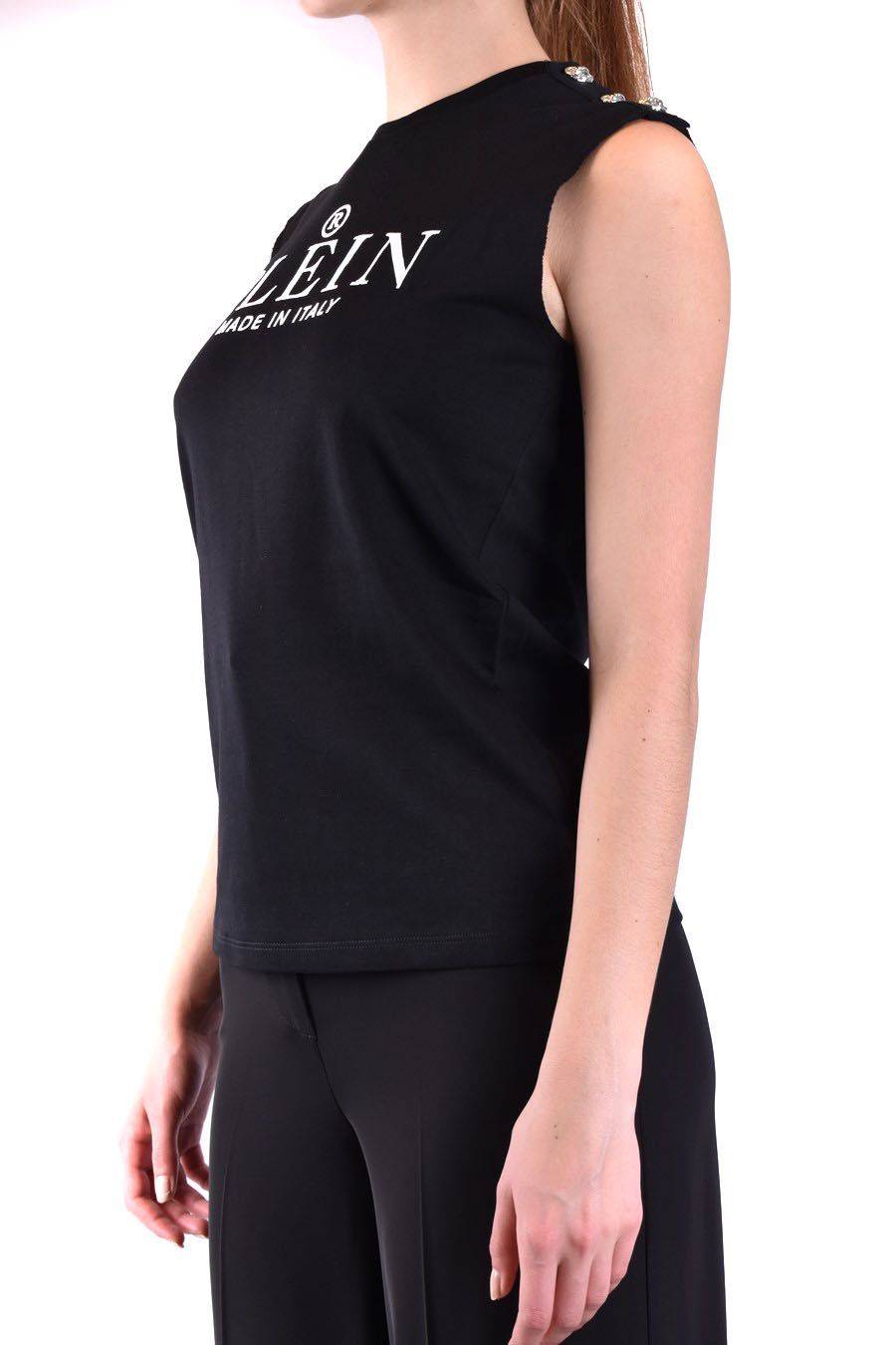 PHILIPP PLEIN  Elegante Top Nero in Cotone Philipp Plein per Donna Outlet