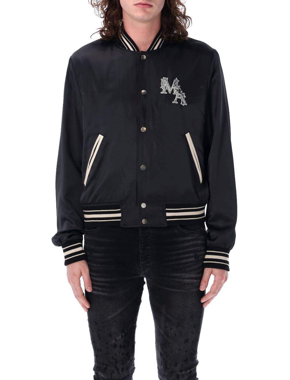 AMIRI  Giacca Bomber Nera MA Logo da Uomo AMIRI Saldi
