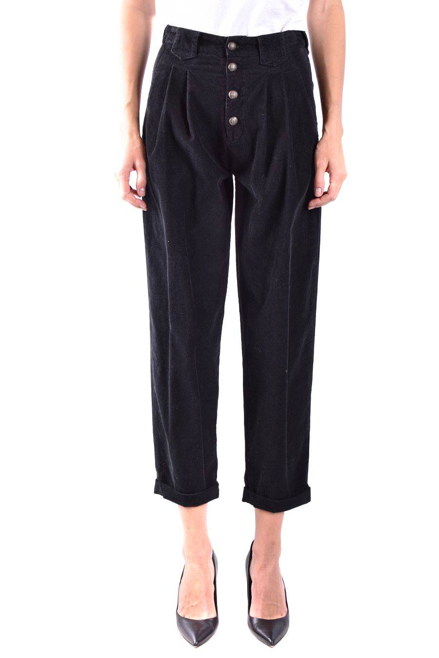 DONDUP  Pantaloni Neri in Cotone Stretch DONDUP da Donna Offerte