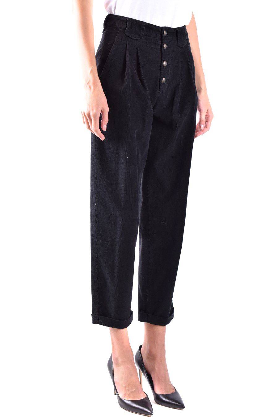 DONDUP  Pantaloni Neri in Cotone Stretch DONDUP da Donna Offerte