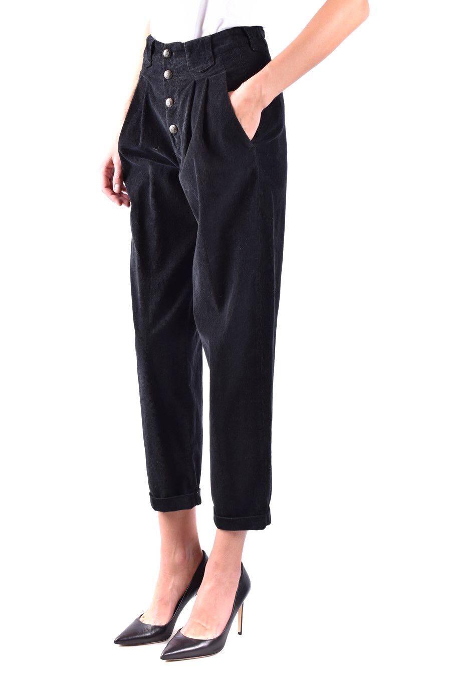 DONDUP  Pantaloni Neri in Cotone Stretch DONDUP da Donna Offerte