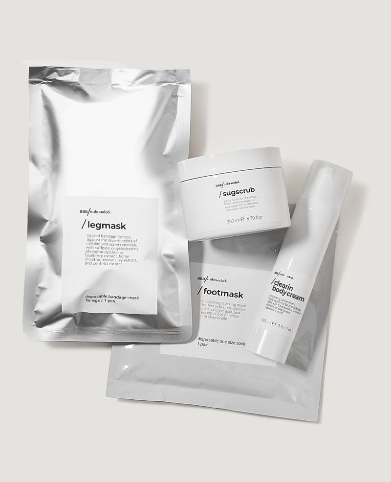 AAA/UNBRANDED Set Rivitalizzante per Gambe e Piedi con Scrub Zuccherato e Maschere