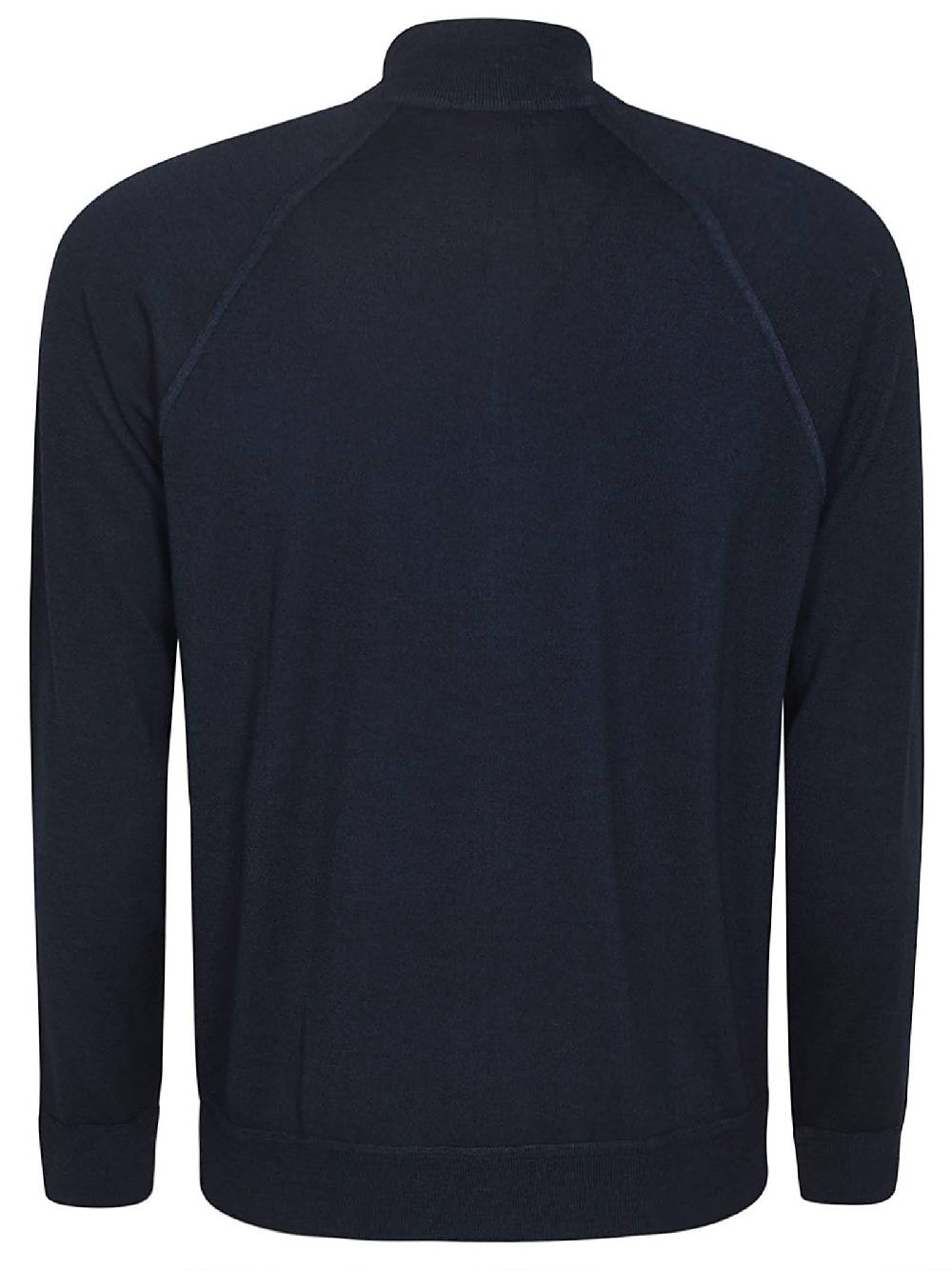 DRUMOHR  Cardigan in Lana Merino Blu Scuro con Zip da Uomo Drumohr Negozio