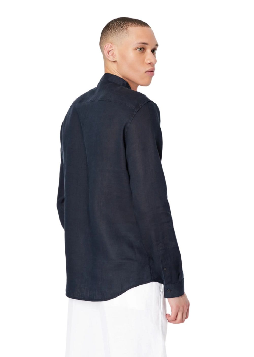 ARMANI EXCHANGE  Camicia di Lino Blu Uomo Armani Exchange In Saldo