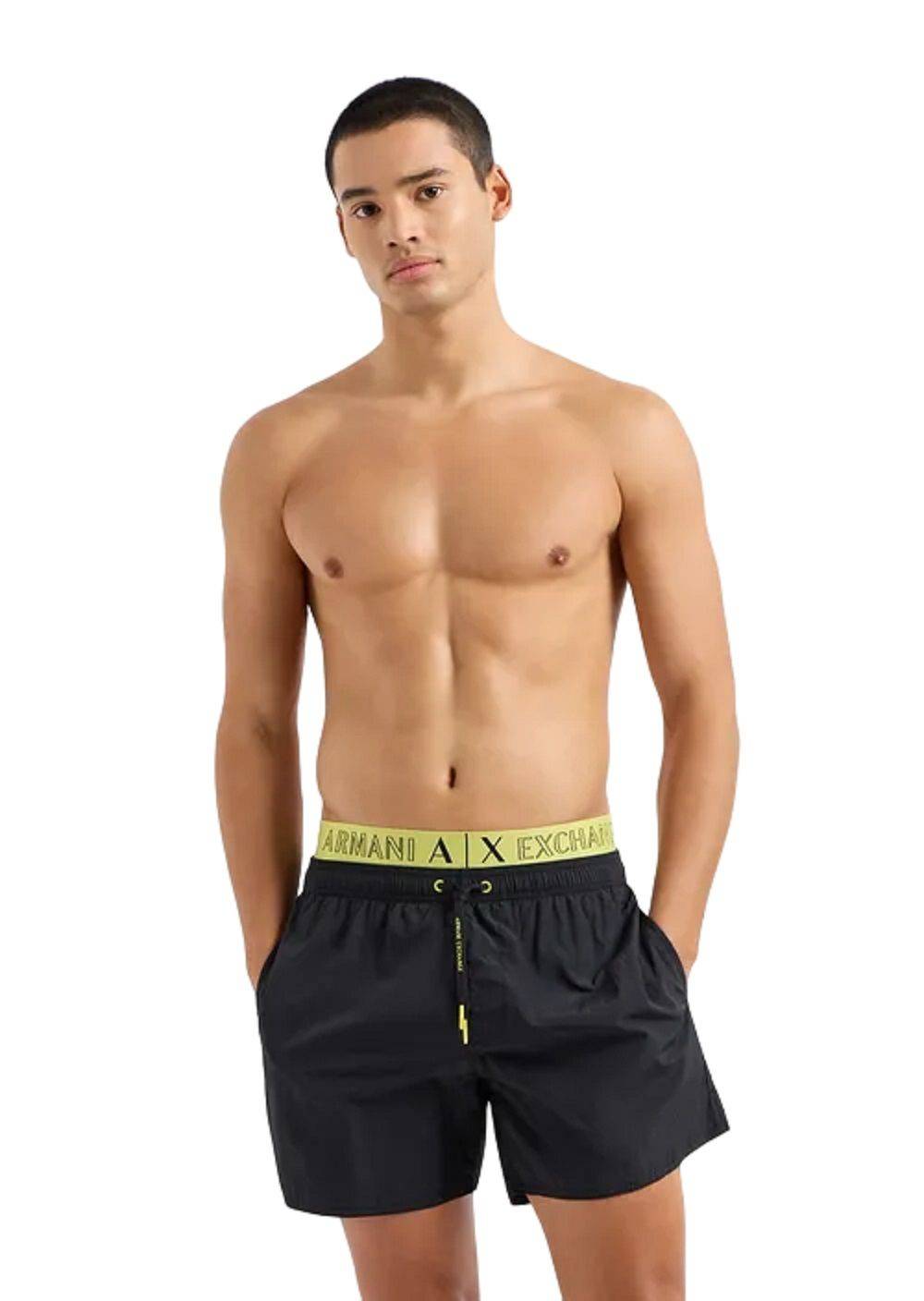 ARMANI EXCHANGE  Costume da Bagno Nero Uomo Armani Exchange - 100% Poliammide Fornitura limitata