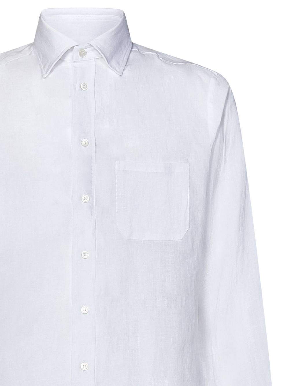 SEASE  Camicia di Lino Bianca Classica Uomo SEASE Offerta natalizia