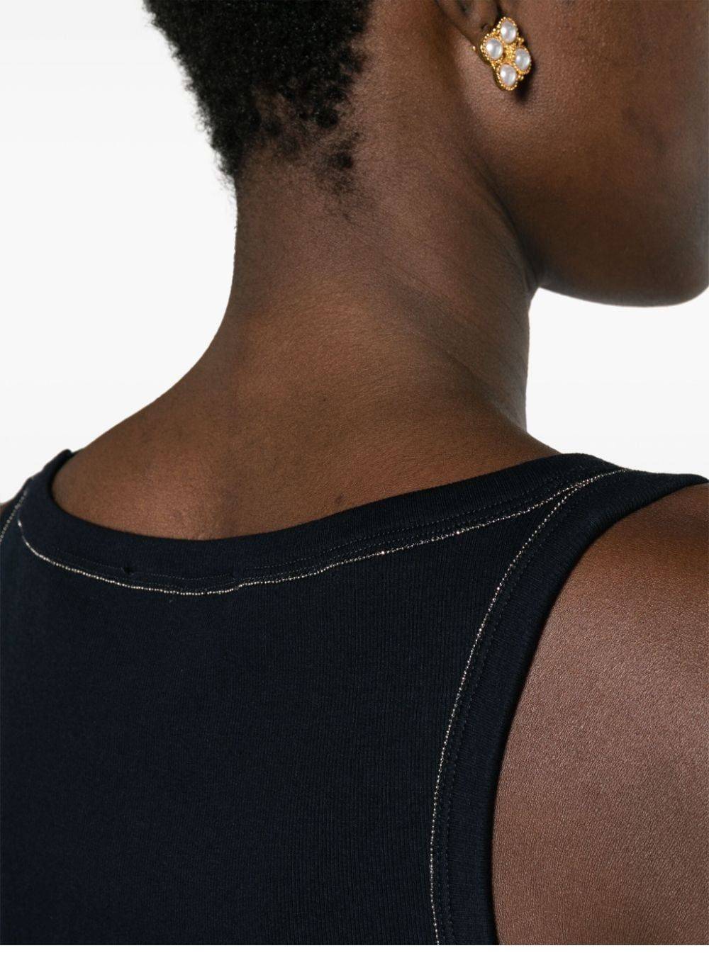 FABIANA FILIPPI  Top da Donna Nero in Cotone e Elastan Fabiana Filippi Offerte esclusive