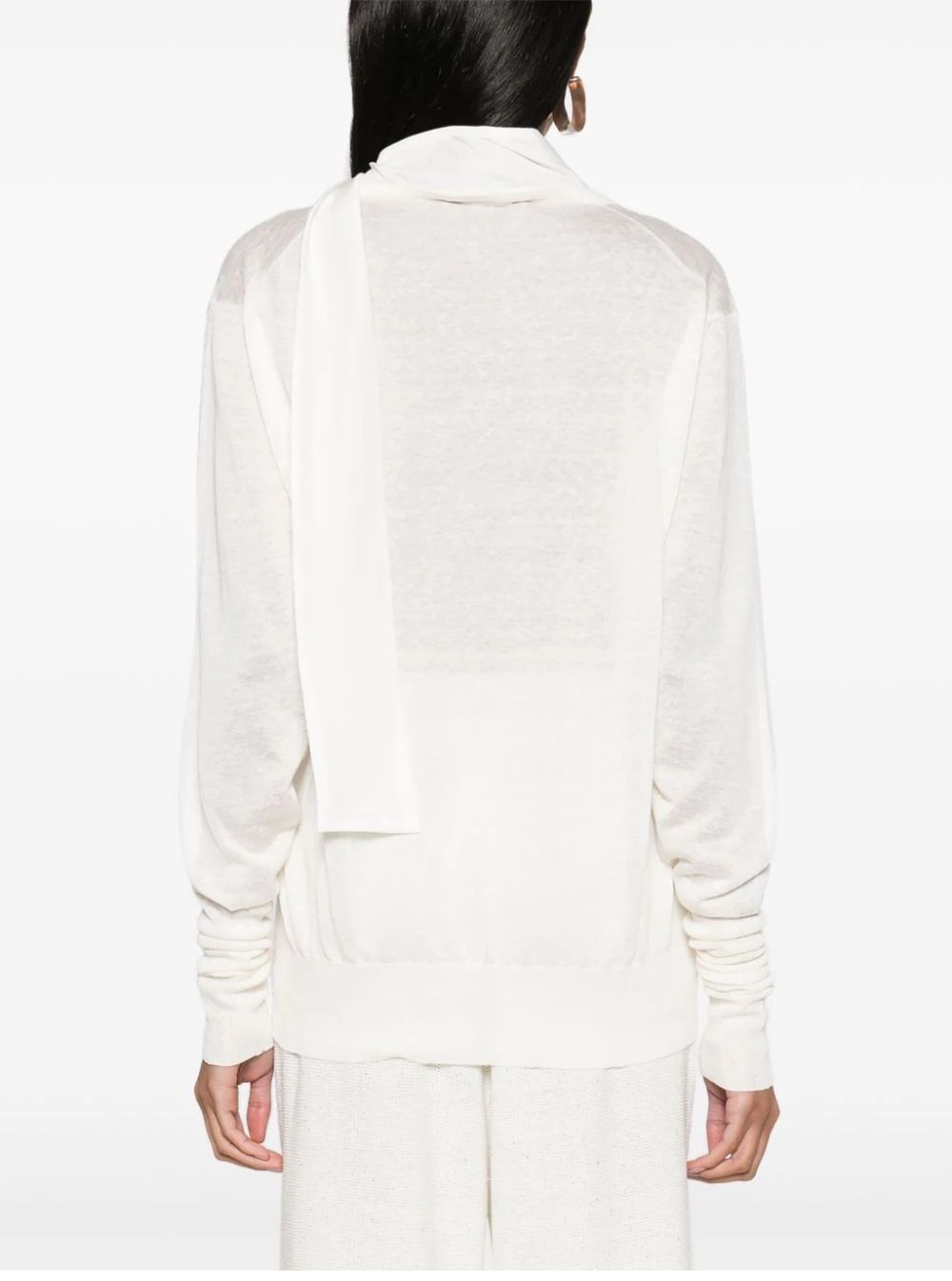 FABIANA FILIPPI  Top in Maglia Bianco Fabiana Filippi 60% Lino 40% Seta Grandi sconti