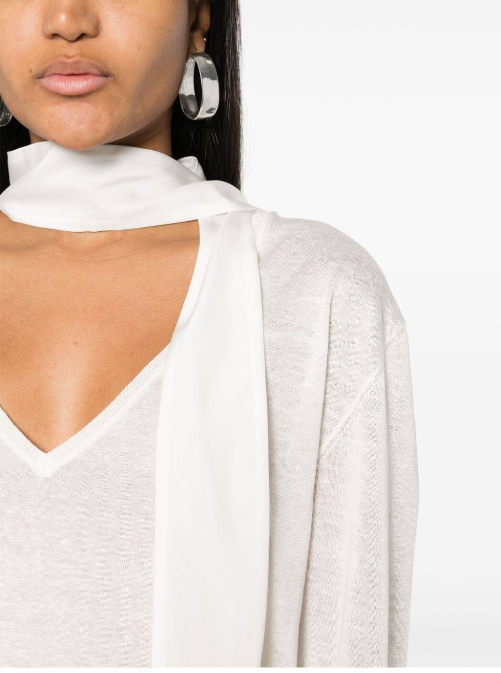 FABIANA FILIPPI  Top in Maglia Bianco Fabiana Filippi 60% Lino 40% Seta Grandi sconti