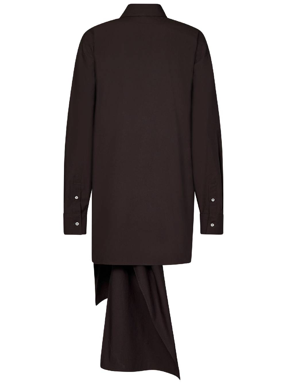 MSGM  Camicia Marrone in Cotone Oversized con Nodo MSGM Nuovi prodotti