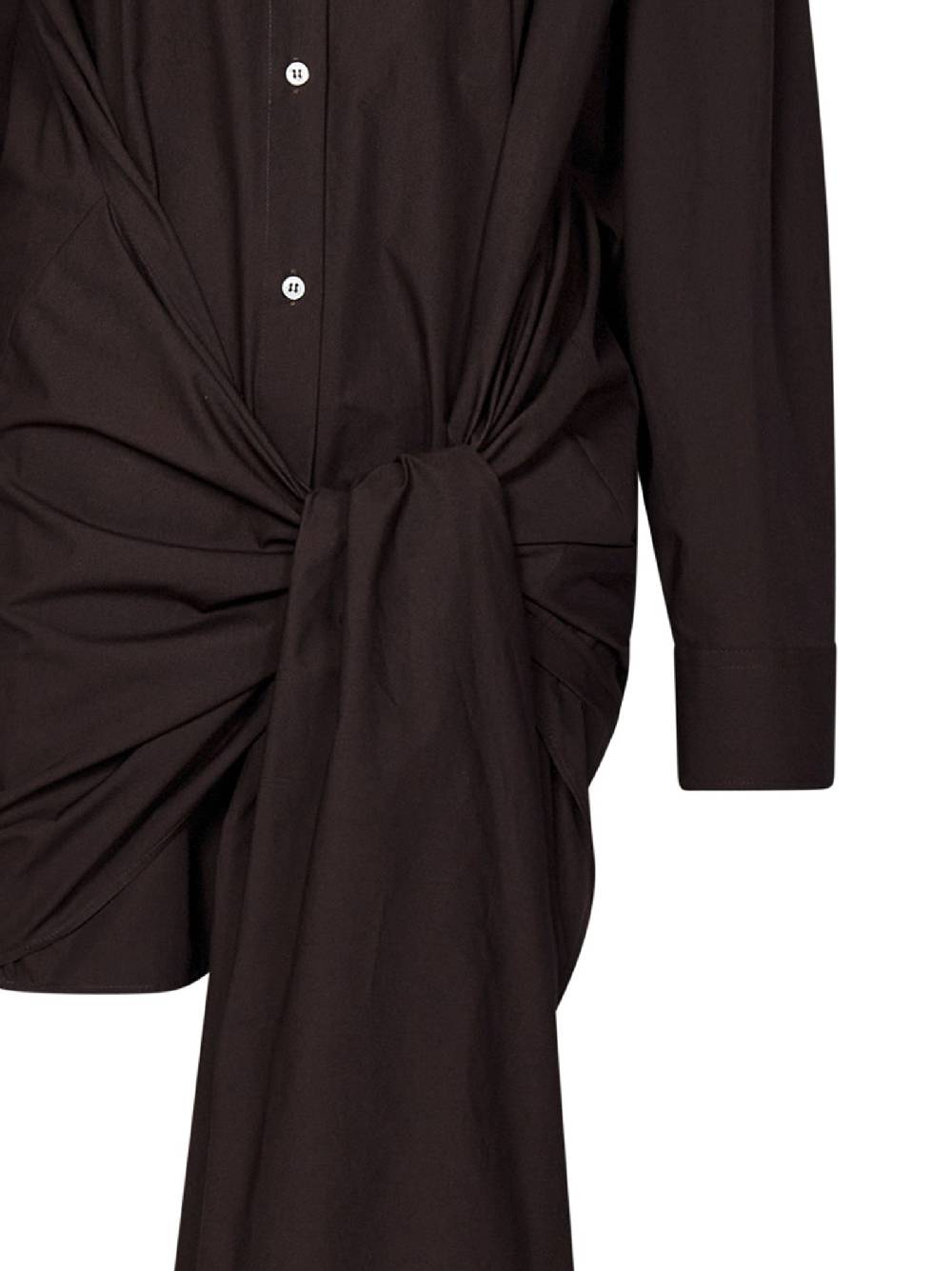 MSGM  Camicia Marrone in Cotone Oversized con Nodo MSGM Nuovi prodotti
