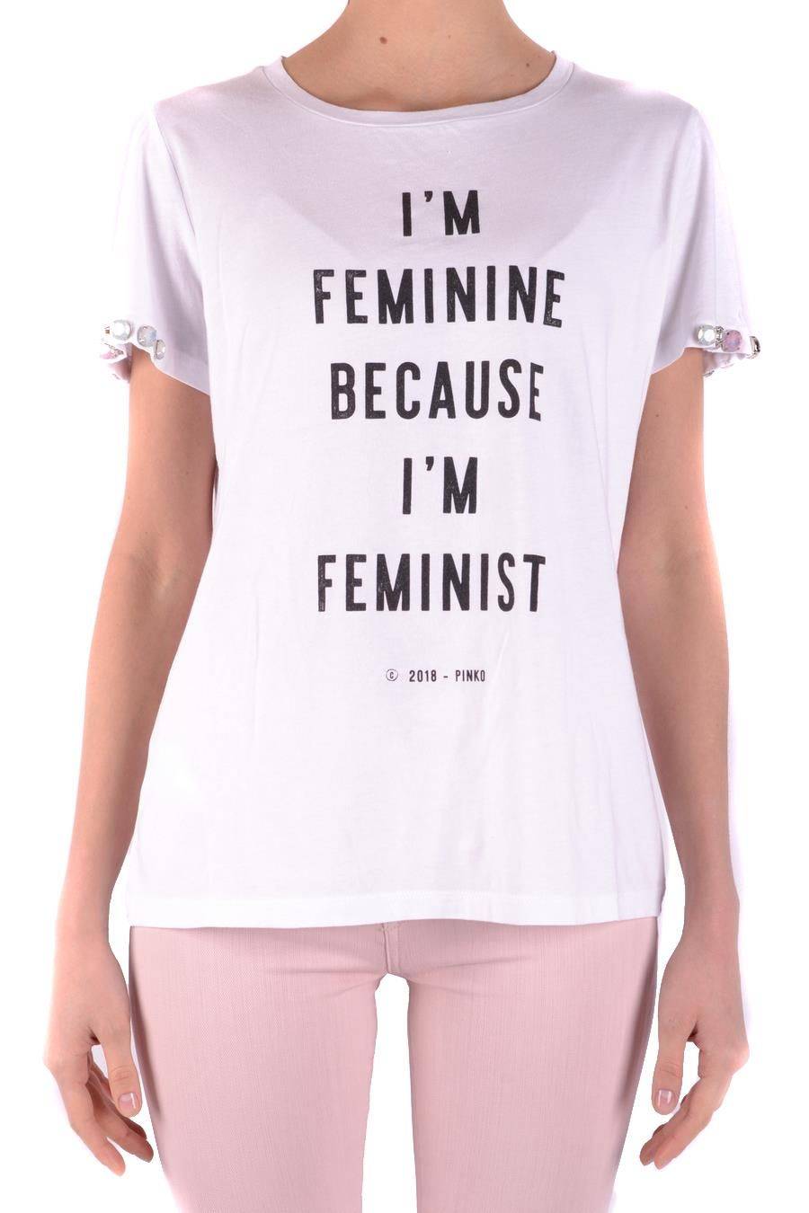 PINKO  T-Shirt PINKO Bianca in Cotone 100% per Donna Enormi risparmi