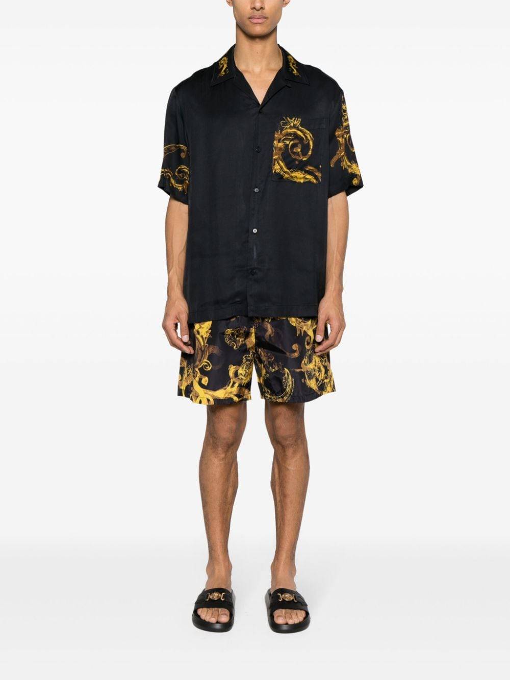 VERSACE JEANS COUTURE  Shorts Neri Uomo Versace Jeans Couture Super Saving Price