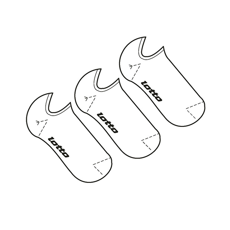 Lotto SOCK NO SHOW - PK3PRS