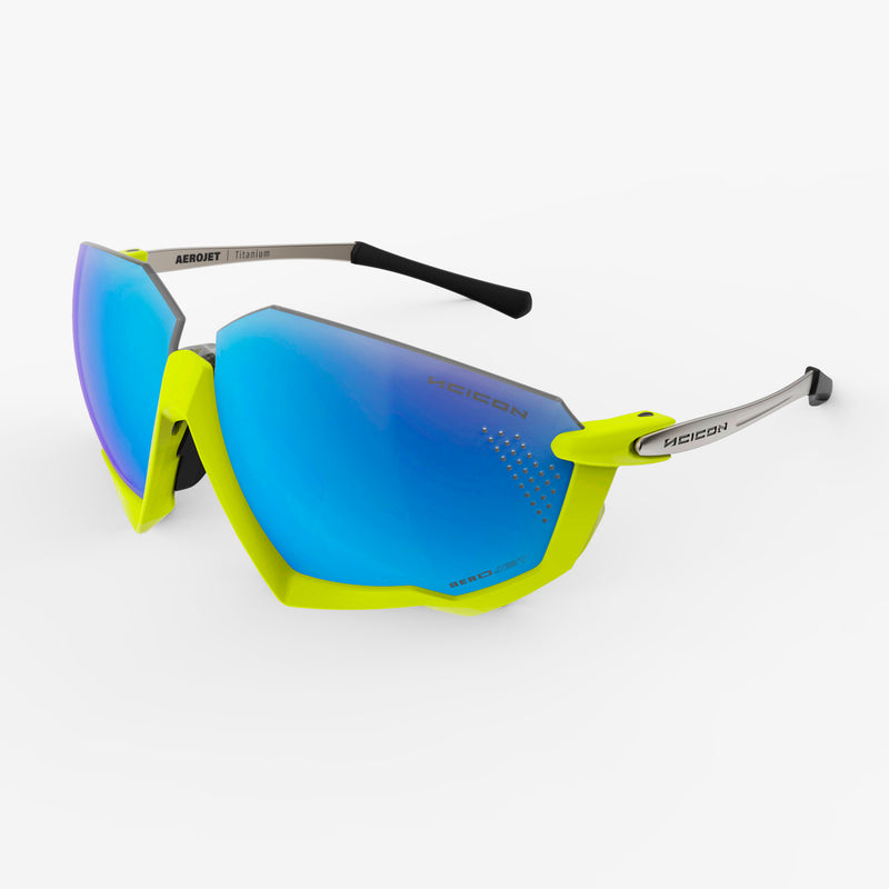 Scicon Aerojet Occhiali Ciclismo Giallo Fluo/Blu