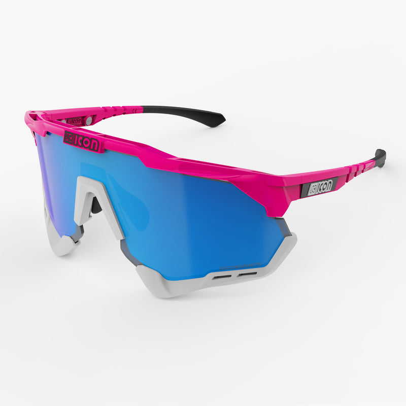 Scicon Aeroshade XL Occhiali Ciclismo Rosa Fluo/Blu