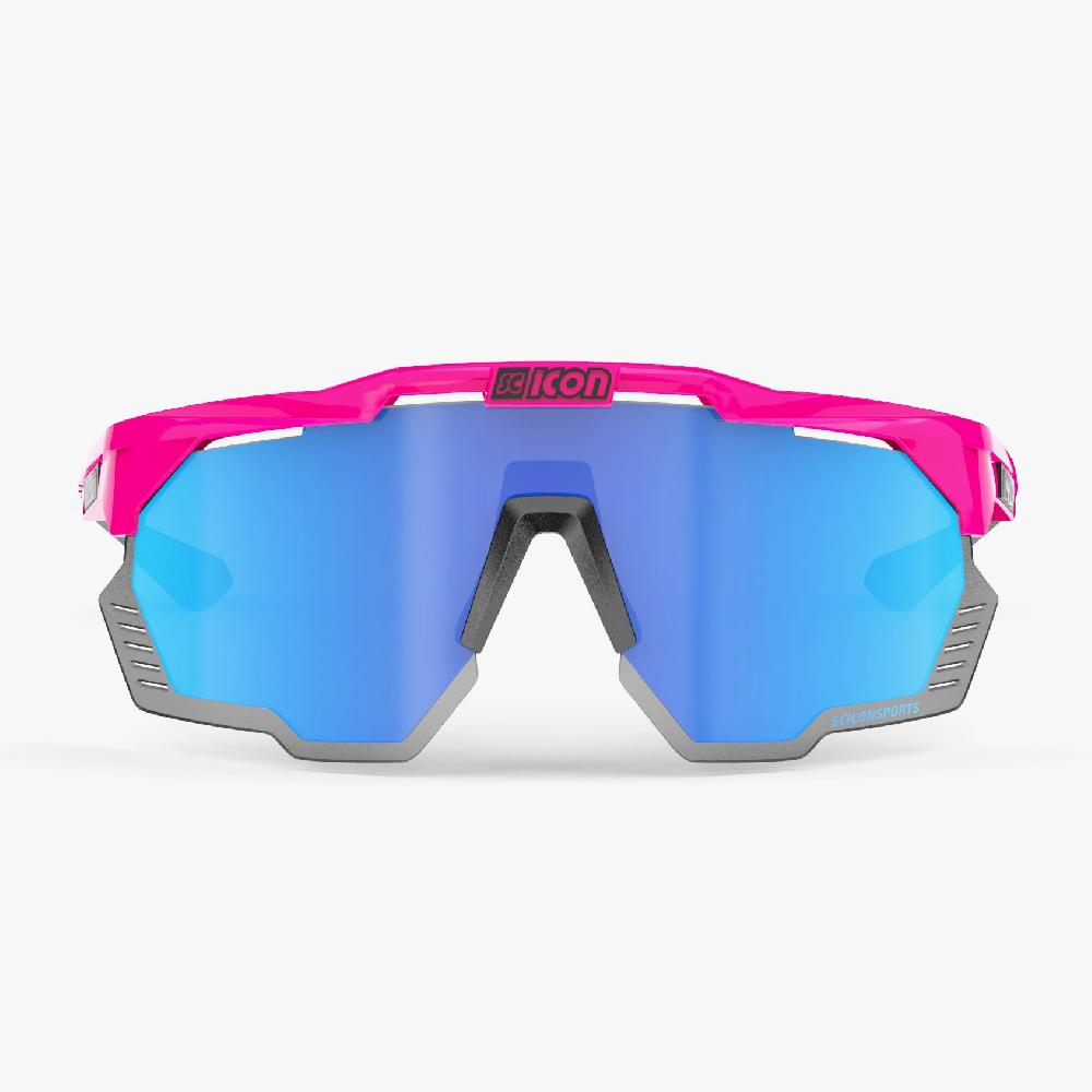 Scicon Aeroshade Kunken Occhiali Ciclismo Rosa Fluo/Blu Italy