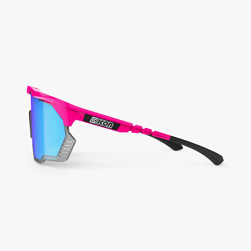 Scicon Aeroshade Kunken Occhiali Ciclismo Rosa Fluo/Blu Italy