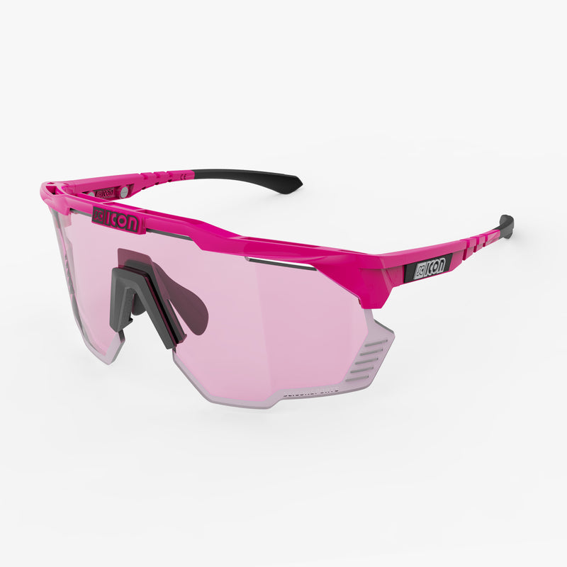 Scicon Aeroshade Kunken Occhiali Ciclismo Rosa Fluo/Blu Italy