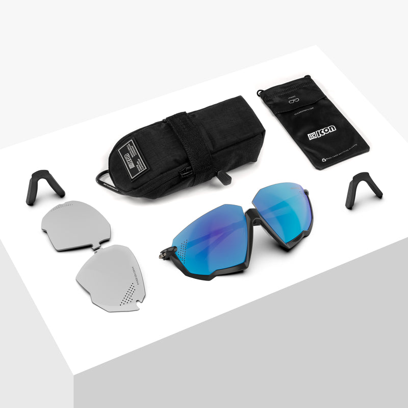 Scicon Aerojet Occhiali Ciclismo Nero/Blu Moda