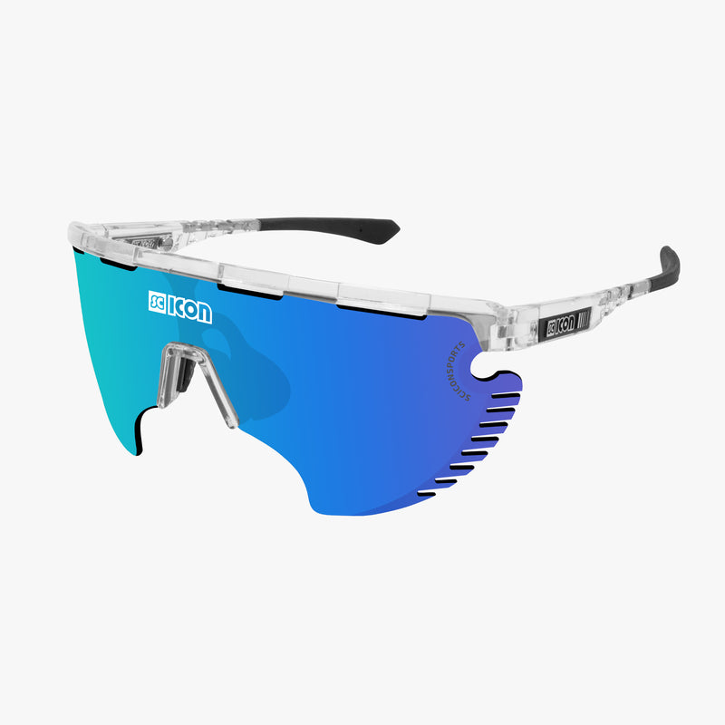 Scicon Occhiali Sportivi Aerowing Lamon Cristallo/Lente Blu