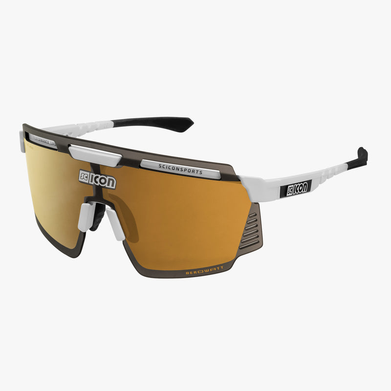 Scicon Aerowatt Occhiali Sportivi Bianco/Bronzo
