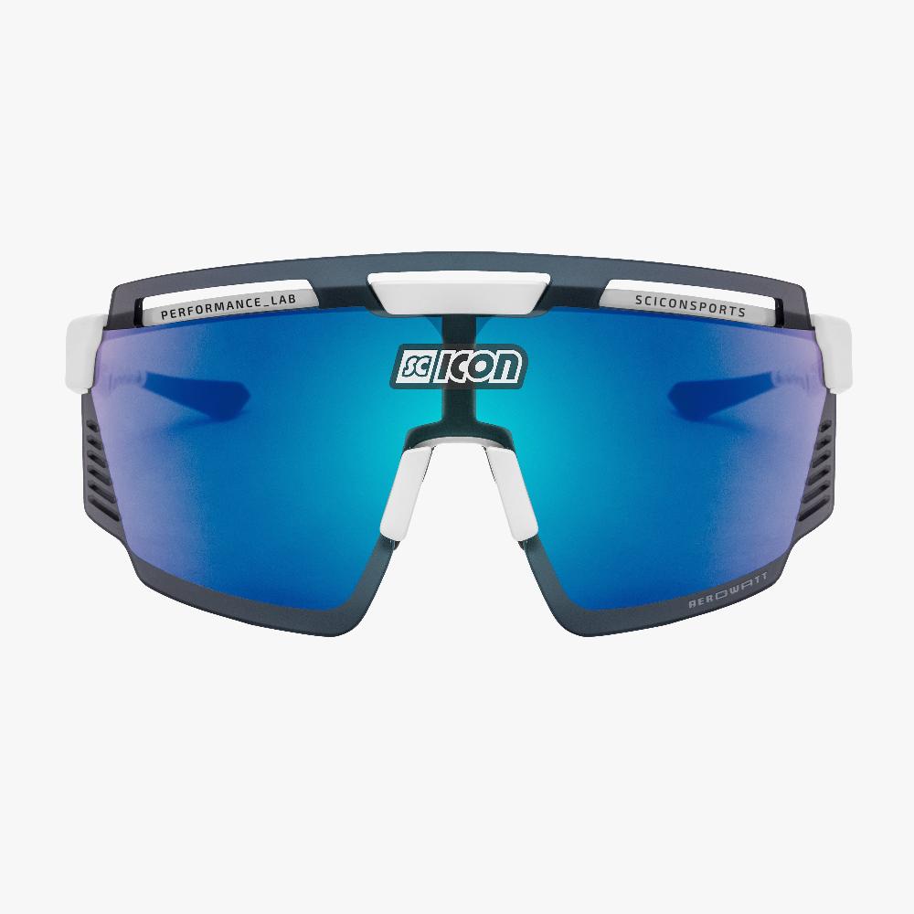 Scicon Aerowatt Occhiali Sportivi Bianco/Blu Vendita