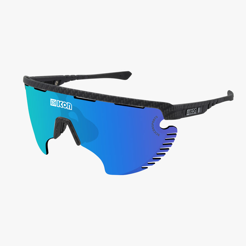 Scicon Occhiali Sportivi Aerowing Lamon Carbon/Lente Blu Specchiata
