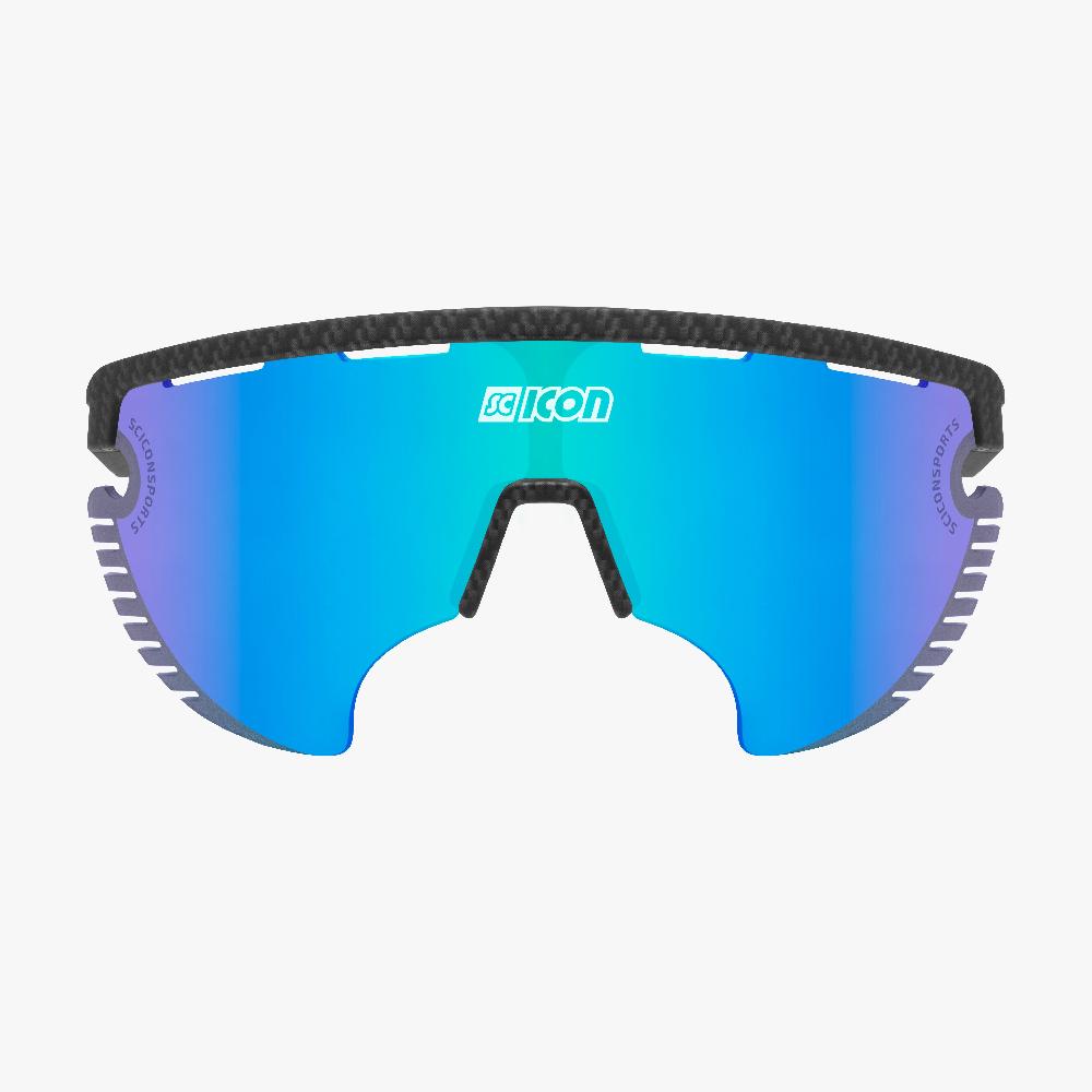 Scicon Occhiali Sportivi Aerowing Lamon Carbon/Lente Blu Specchiata Soddisfazione Garantita