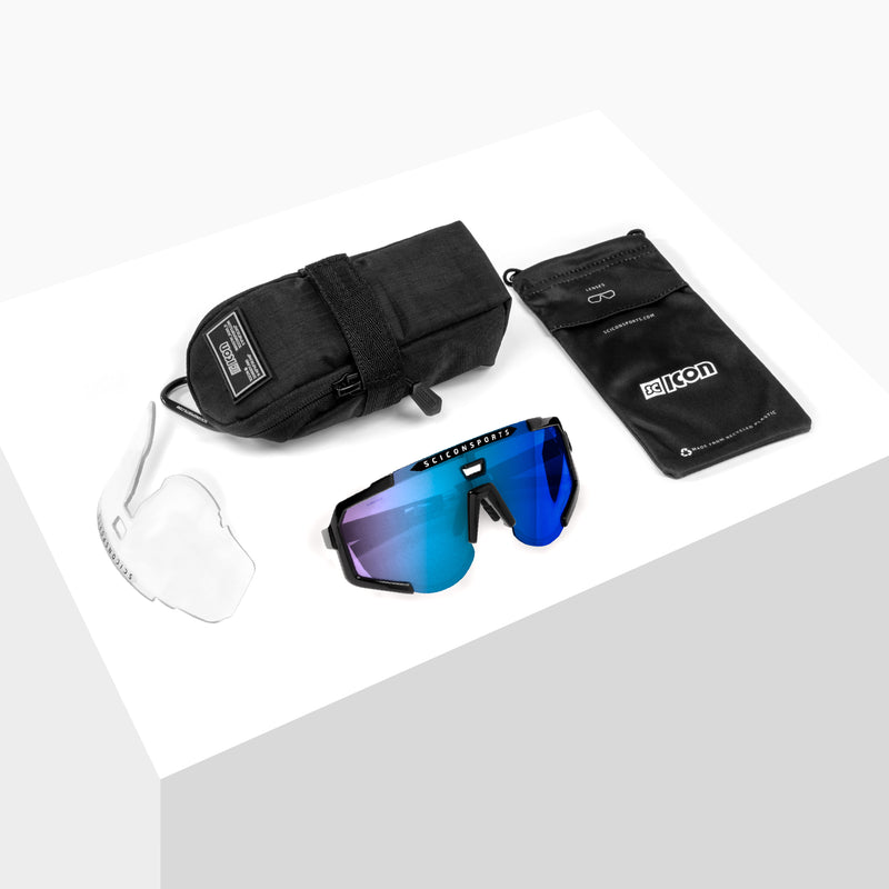 Scicon Occhiali Sportivi Aeroscope Nero/Blu Sottocosto